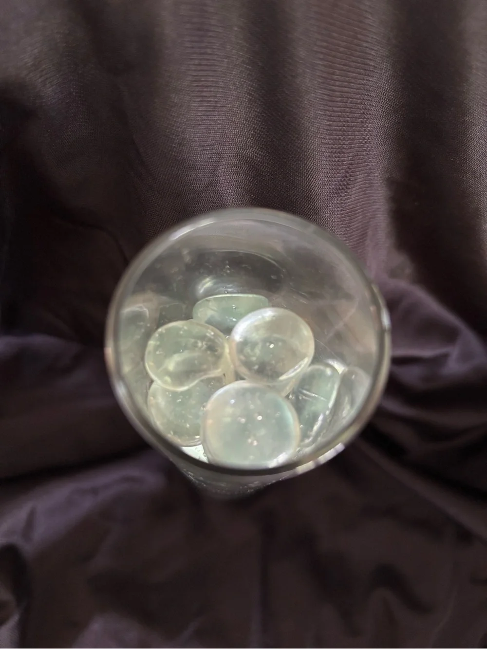 Small Glass Cylindrical Flower Vase w/Glass Beads